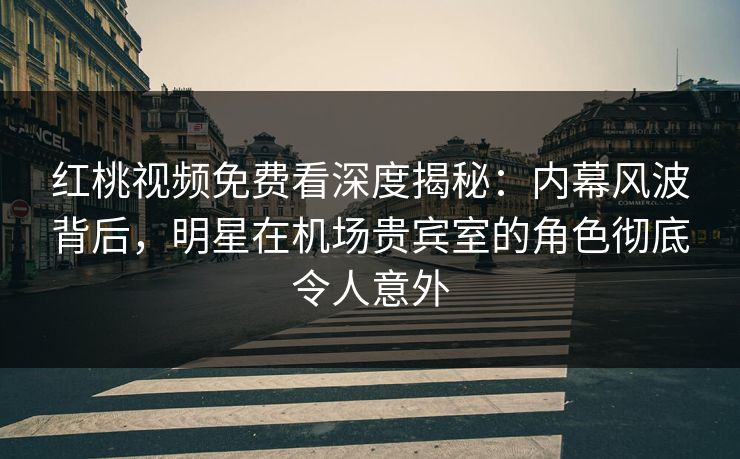 红桃视频免费看深度揭秘：内幕风波背后，明星在机场贵宾室的角色彻底令人意外