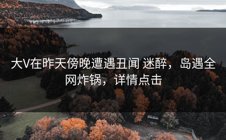 大V在昨天傍晚遭遇丑闻 迷醉，岛遇全网炸锅，详情点击