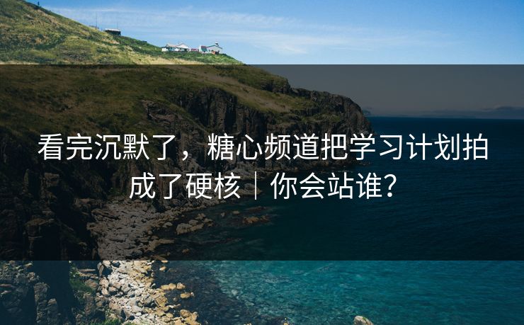 看完沉默了，糖心频道把学习计划拍成了硬核｜你会站谁？