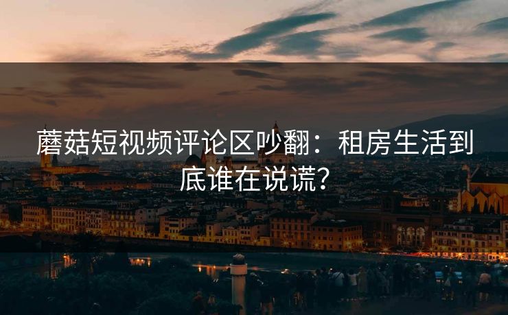 蘑菇短视频评论区吵翻：租房生活到底谁在说谎？